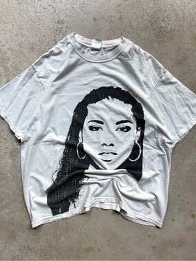 Vintage Alicia Keys Face Portrait Rap Tour Music Tshirt XL 24x29